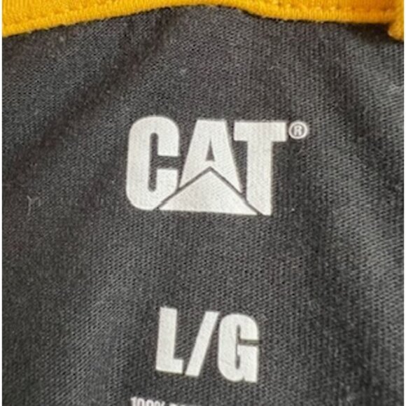 Caterpillar CAT Mens Long Sleeve Size Large Black Crew Neck Logo Black Arm Logo - Picture 5 of 9